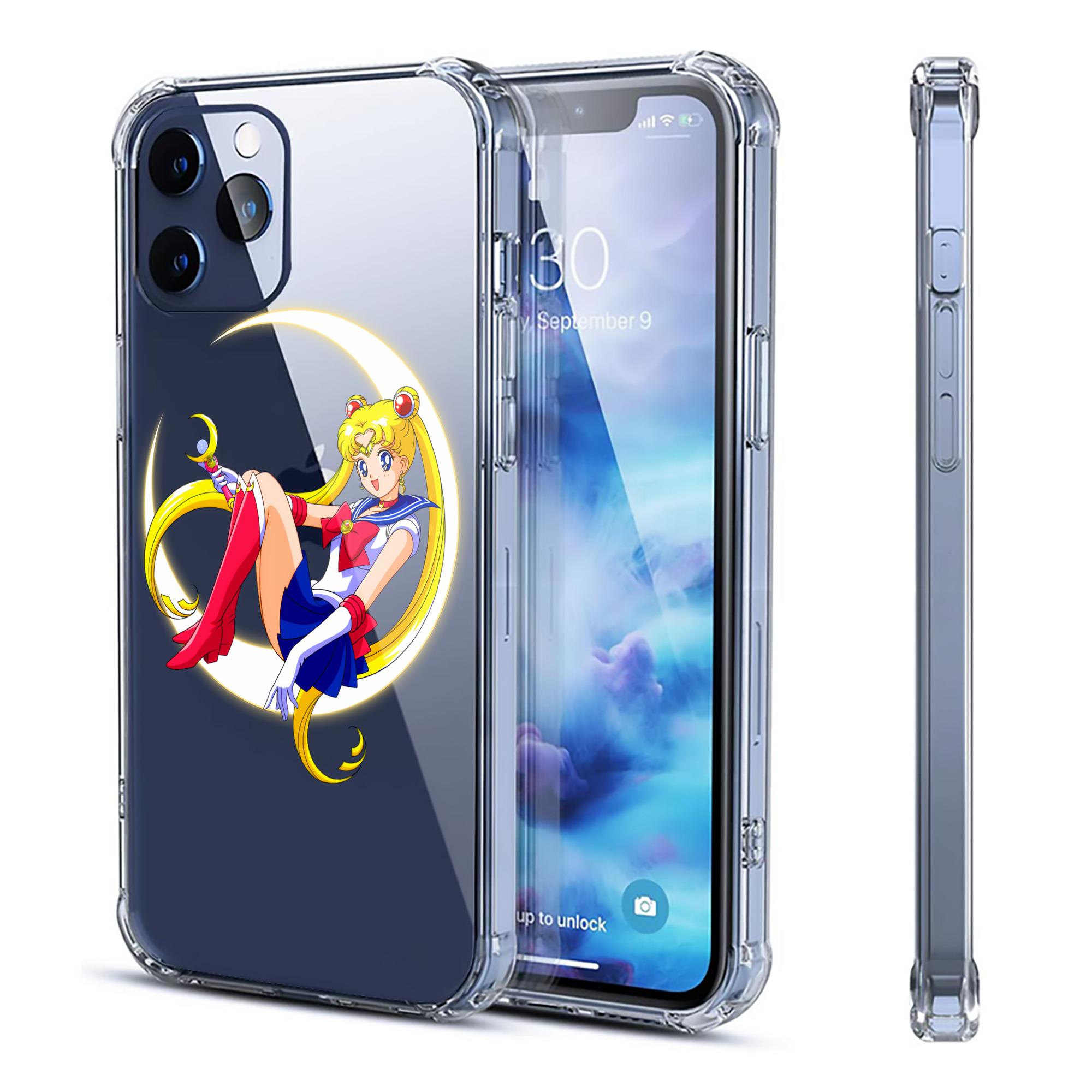 （画像用） 美少女戦士セーラームーン 月野 うさぎ つきの うさぎ Sailor Moon Tsukino Usagi 【iPhone 12シリーズ対応】透明スマホケース（クリアソフトケース）